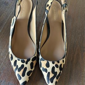 Calvin Klein animal print sling back